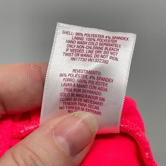 Xhilaration Womens Bikini Top Striped Textured Swimsuit Lined Hot Pink Medium - Picture 6 of 7